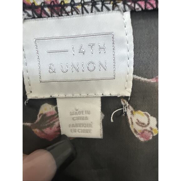 14th & Union Women’s Poncho Sheer black Floral Cardigan Fall Shawl, One Size OS - Picture 4 of 12